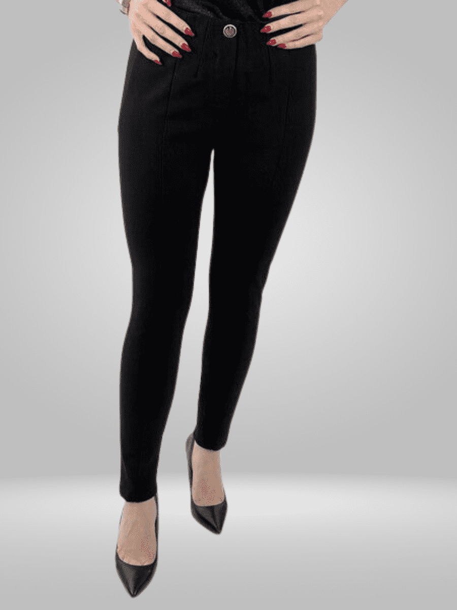 Upgrade your wardrobe with Kazee's Women's Trousers featuring elegant buttoned stone embroidery. Made from a soft blend of 65% Cotton and 35% Elastane, these trousers offer both style and comfort. Step into sophistication and elevate your look with this must-have piece.