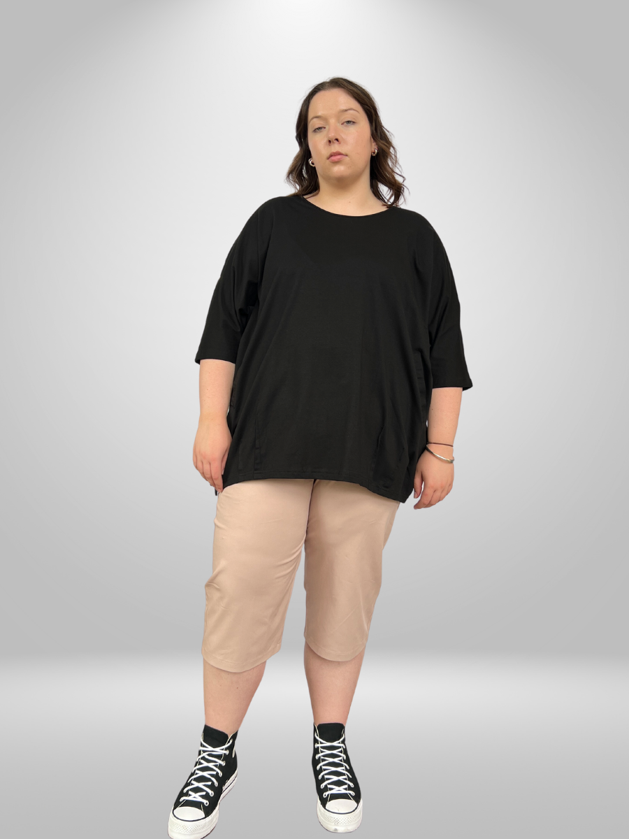 Upgrade your wardrobe with RBR Plus Size Capris (20-26), featuring a soft and stretchy fabric for ultimate comfort. These capris are designed with a lightweight material that allows for breathability, making them perfect for all-day wear. Available in a range of sizes, these capris are a must-have for any fashion-forward individual looking for both style and comfort.
