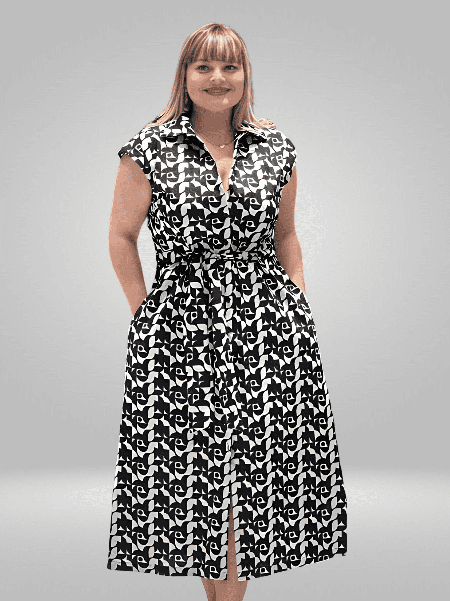 Introducing the Pienna Plus Size Dress, a stylish and comfortable option for all-day wear. Made with lightweight fabric for breathability, this dress is perfect for any occasion. Contact us for measurements and find your perfect fit today.