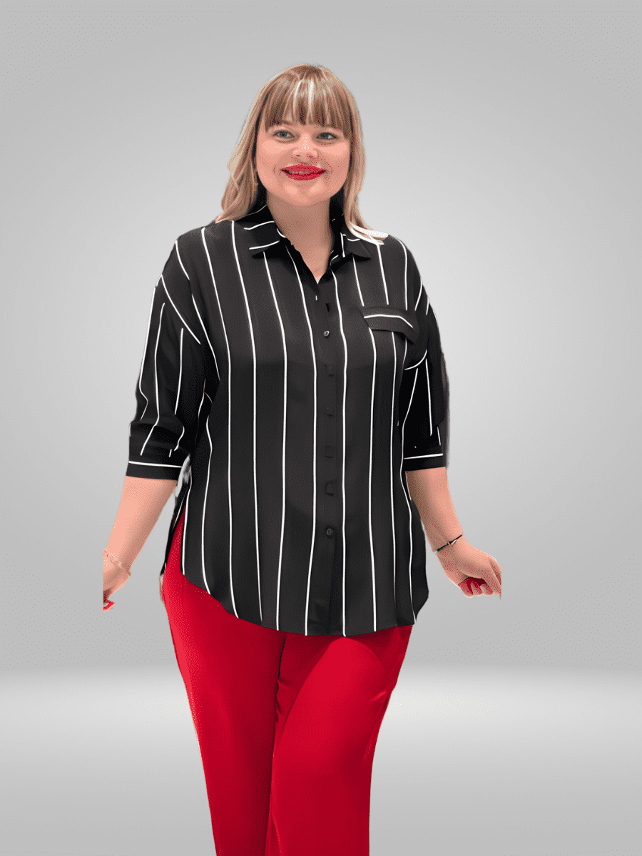 Introducing the Pienna Plus Size Blouse - a lightweight and breathable option for all-day comfort. Made with a comfortable fit in mind, this blouse is perfect for any occasion. Shop now and elevate your wardrobe with this must-have piece.