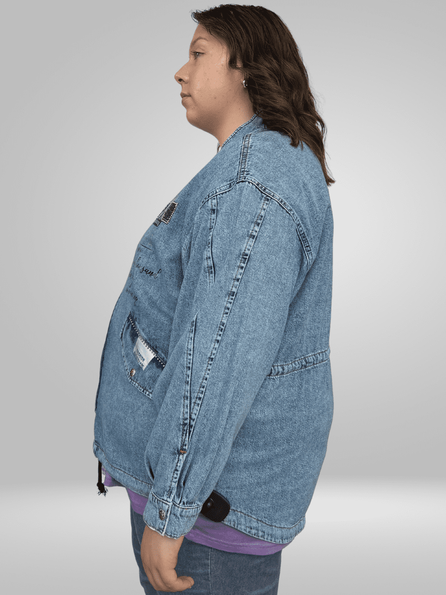 Upgrade your wardrobe with our stylish Avantgarde Plus Size Jacket, specially designed for curvy figures. Made from high-quality denim, this jacket comes in sizes 18-24 for a perfect and flattering fit. Elevate your fashion game with this must-have piece.