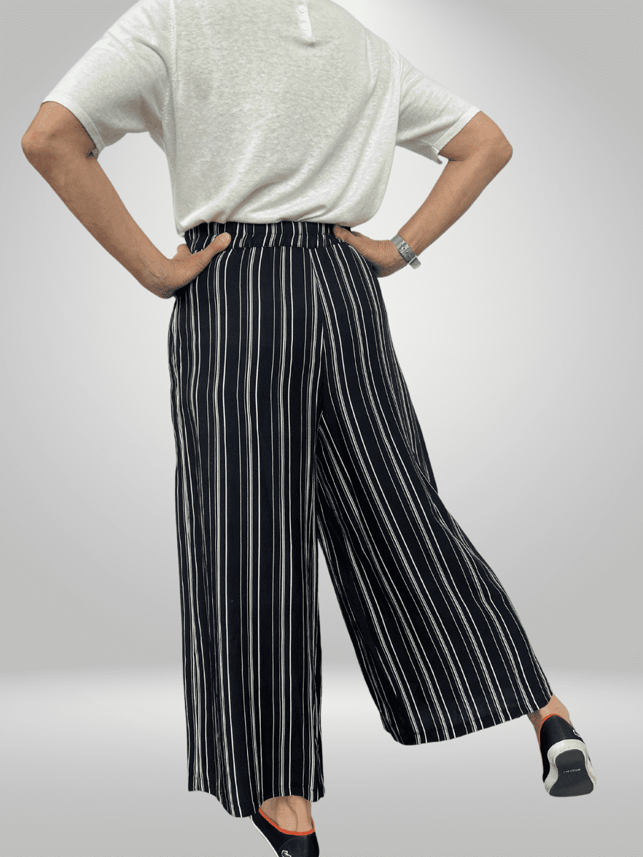 Upgrade your wardrobe with the BISA Palazzo Relaxed Fit Pants, perfect for both comfort and fashion. These pants offer a relaxed fit and are available in various sizes. Add a touch of elegance to your outfit with these versatile pants. Measurements are available upon request. Shop now and elevate your style game!