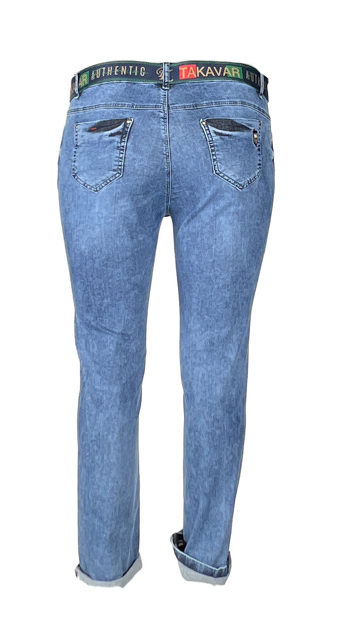Upgrade your wardrobe with our Takavar Skinny Jeans (12-18), crafted from a blend of 64% polyester, 31% viscose, and 5% elastane for the perfect fit. These jeans offer both comfort and style, with a sleek and slimming design. Elevate your fashion game with these versatile and trendy jeans, available now.