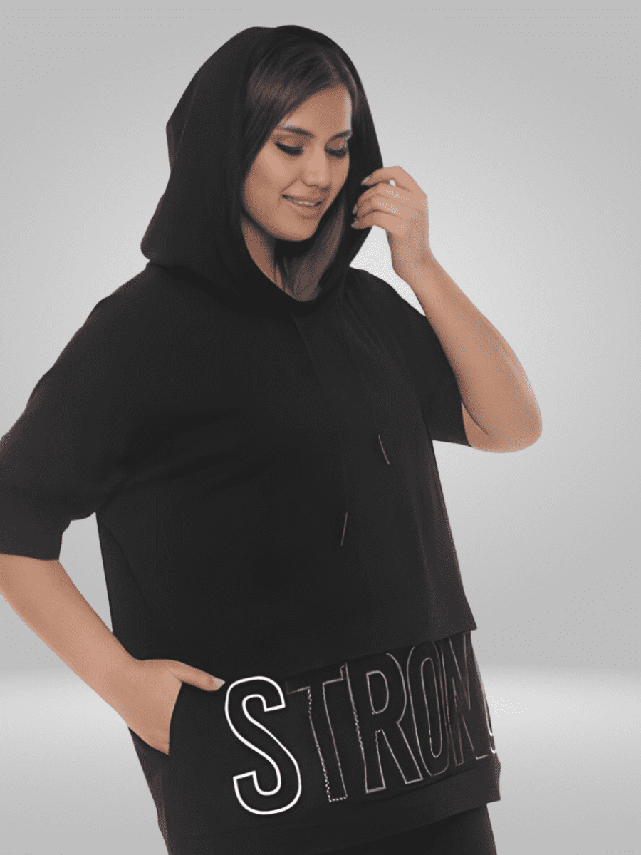 Upgrade your wardrobe with the Natural Munna Plus Size Hoodie and Capri Shorts set. Made from a soft and stretchy fabric, this set offers a comfortable fit and breathability for all-day wear. Available in sizes 22-28, the lightweight fabric is designed to flatter your curves and provide a relaxed fit. The set includes a hoodie and capri shorts, perfect for a casual and stylish look. Check out the size chart for accurate measurements in centimeters. Elevate your style with this must-have set.