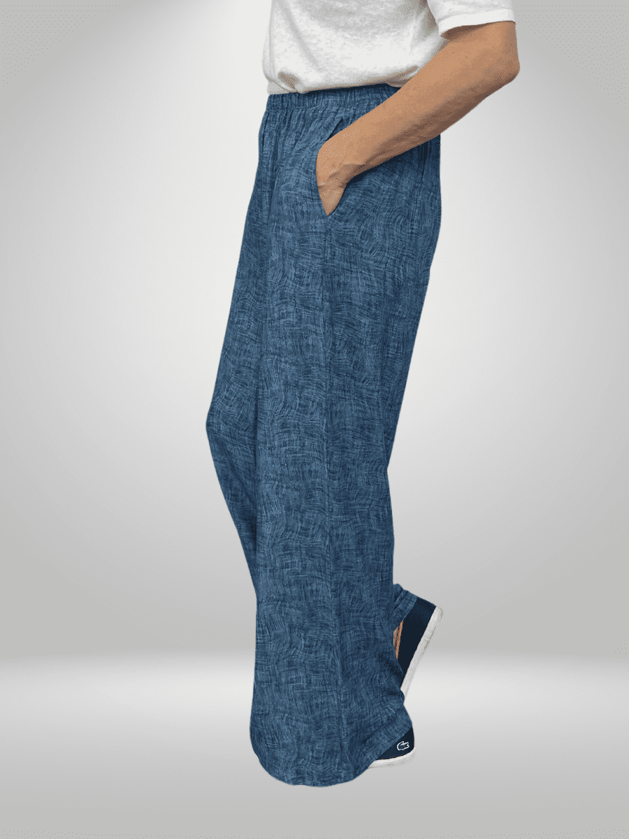 Upgrade your wardrobe with the BISA Palazzo Relaxed Fit Pants. Crafted from premium staple fabric, these pants offer the perfect blend of style and comfort. Designed with a relaxed fit, they provide effortless ease for all your daily activities. Elevate your comfort game with these must-have pants.
