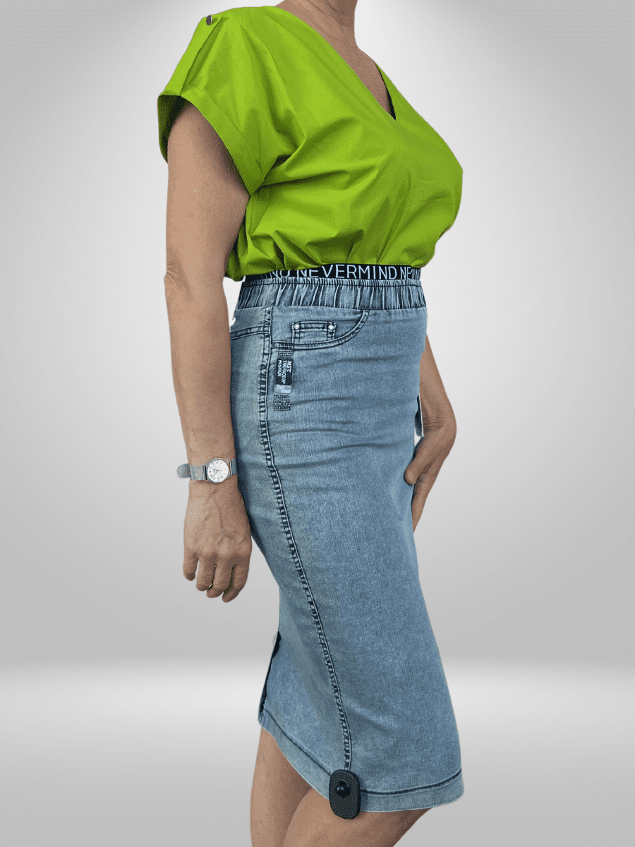 Upgrade your wardrobe with the Mosento Skirt - a stylish and comfortable denim skirt perfect for any occasion. Made with high-quality materials, this skirt offers durability and effortless fashion. Say goodbye to uncomfortable clothing and hello to the ultimate comfort and style combination. Available in sizes 12-18.