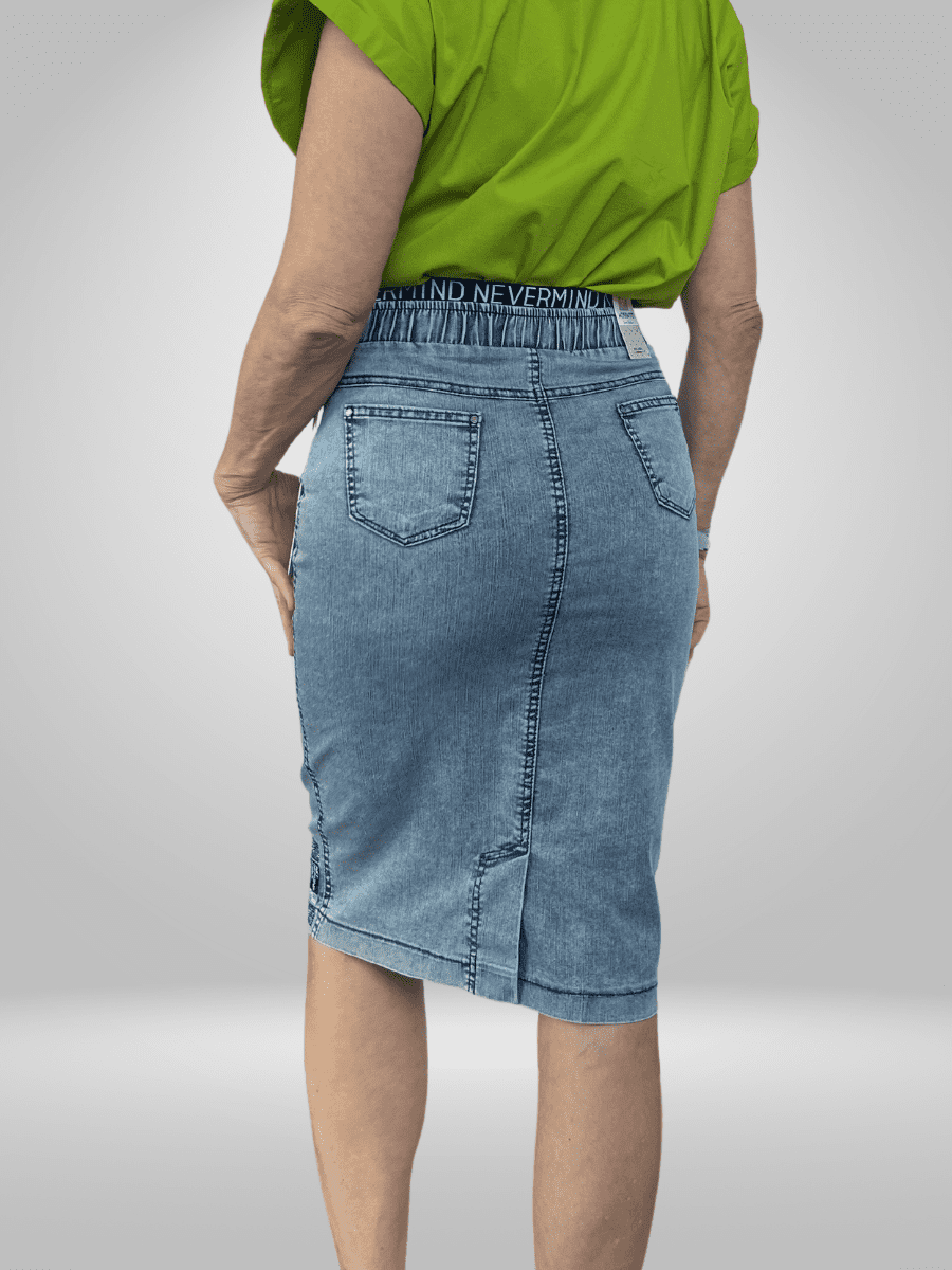 Upgrade your wardrobe with the Mosento Skirt - a stylish and comfortable denim skirt perfect for any occasion. Made with high-quality materials, this skirt offers durability and effortless fashion. Say goodbye to uncomfortable clothing and hello to the ultimate comfort and style combination. Available in sizes 12-18.