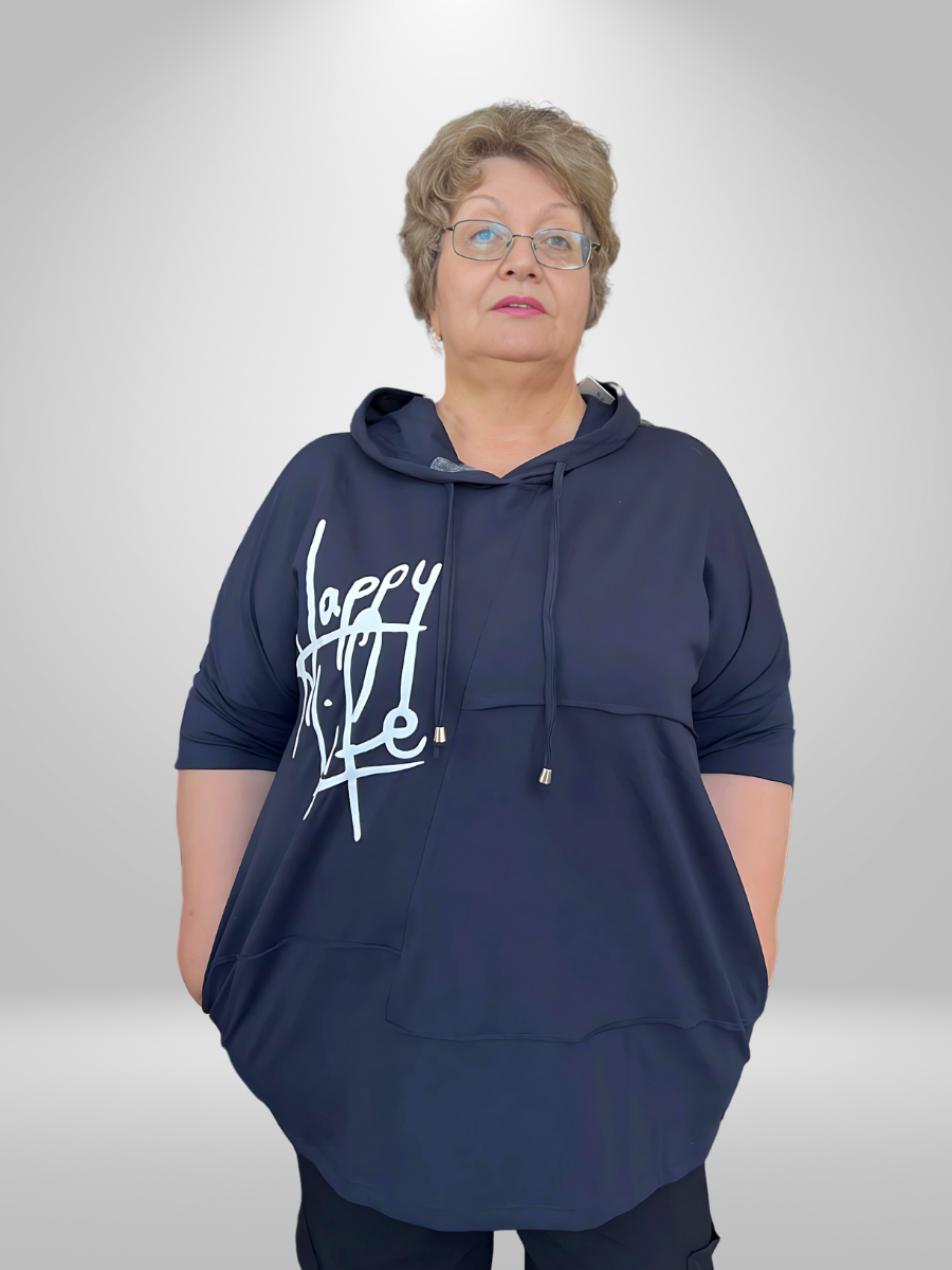 Natural Munna Happy Life Plus Size Hoodie