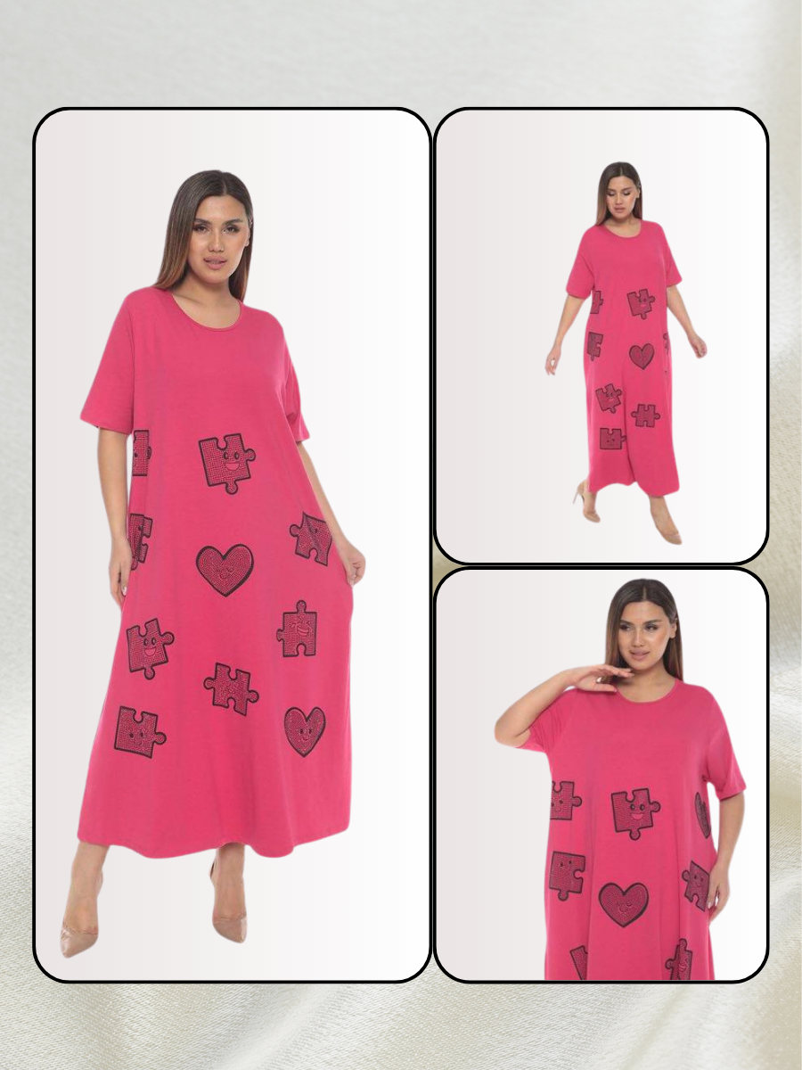 Natural Munna Puzzle Plus Size Dress