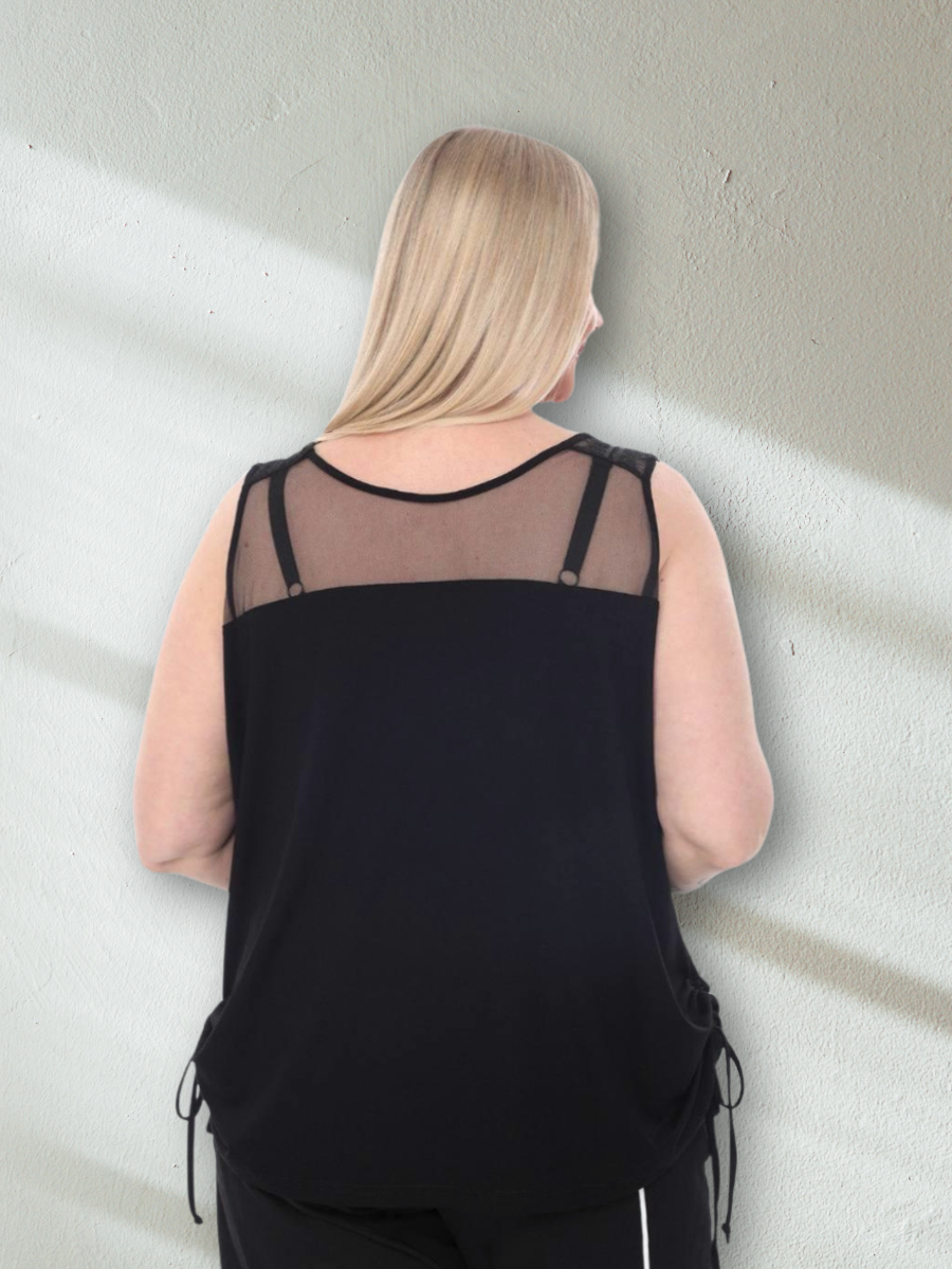 Divas Plus Size Crisscross Lace-Accent Top