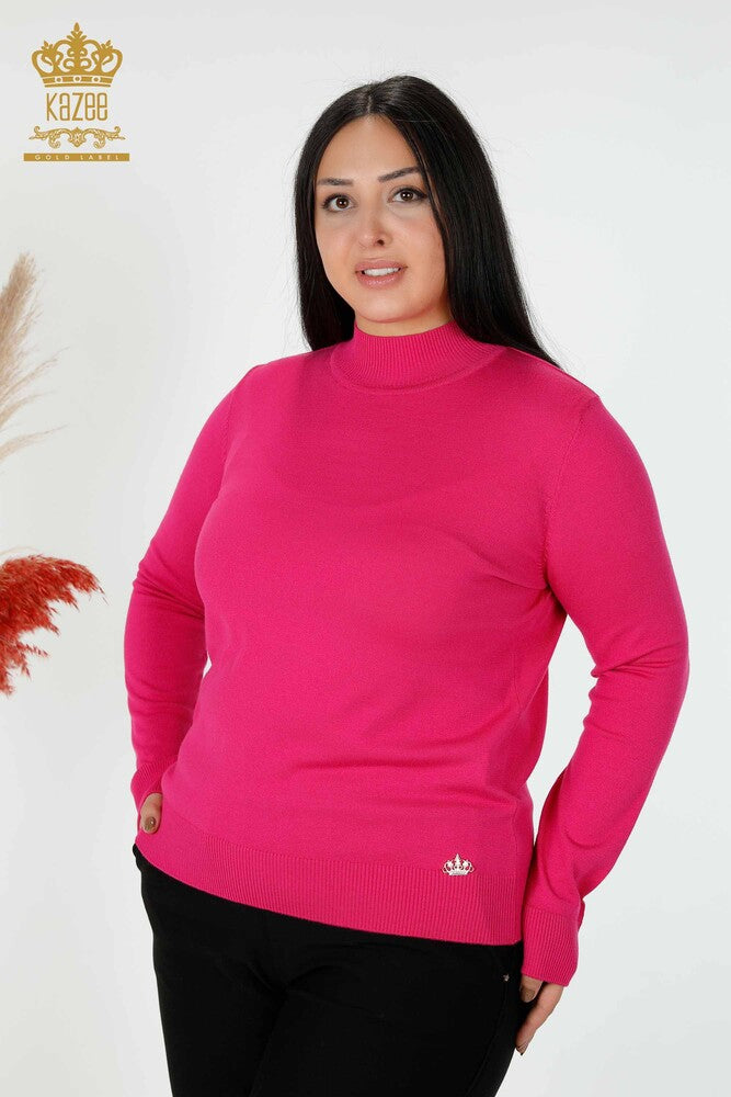 Stay cozy and stylish with Kazee's Women's Knitwear Sweater in a beautiful plum color. Made with 92% viscose and 8% elite materials, this high collar sweater is both comfortable and chic. Perfect for any occasion, this sweater is a must-have for your wardrobe. Model is 174cm tall and has a bust of 108cm, hips of 116cm, and waist of 87cm. Add this versatile and fashionable sweater to your collection today!