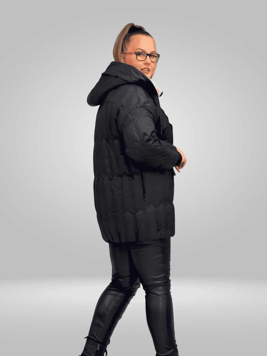 Plus size top black parka