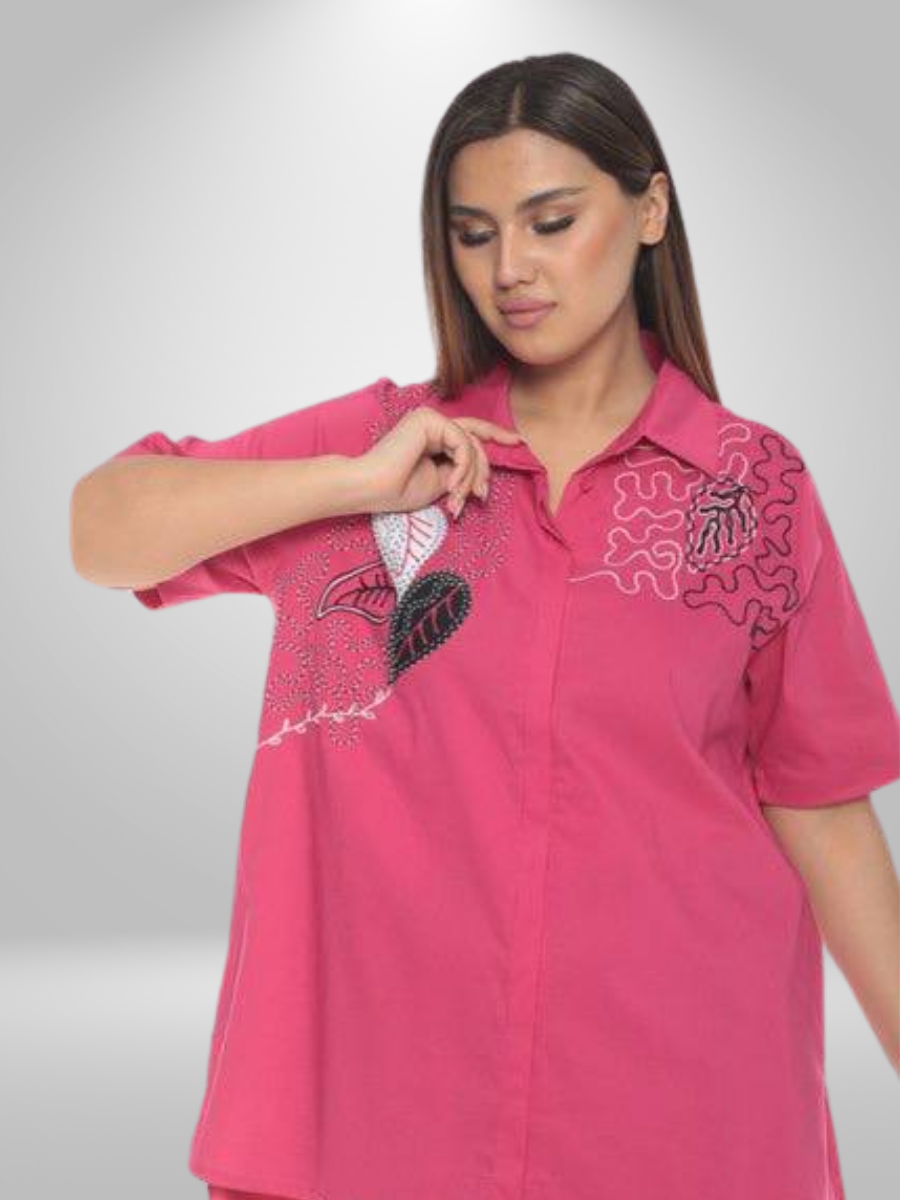 Stay stylish and comfortable with our Natural Munna Plus Size Shirt. Made with lightweight fabric, this shirt offers a comfortable fit and breathability for all-day wear. Perfect for any occasion, this shirt is a must-have for your wardrobe.