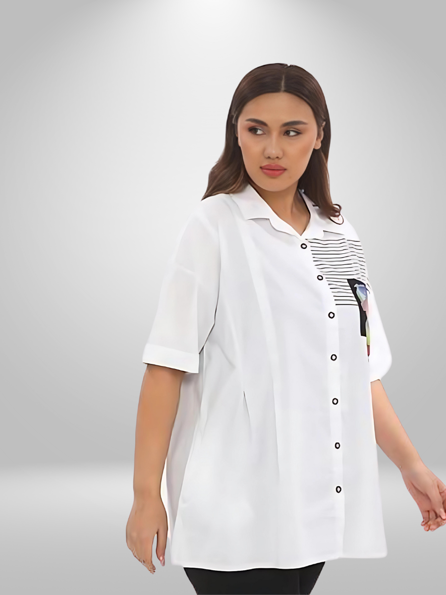 Natural Munna Paint Strokes Plus Size Shirt