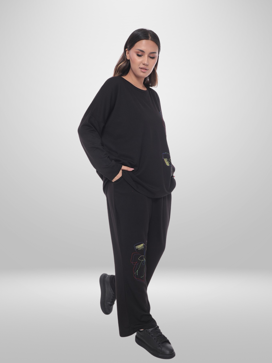 Natural Autumn/Winter Munna Plus Size Sweatshirt & Pants Set