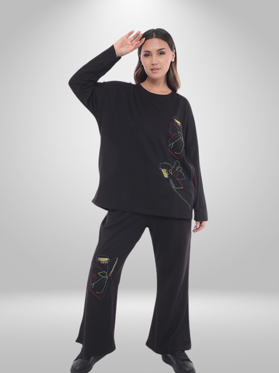 Natural Autumn/Winter Munna Plus Size Sweatshirt & Pants Set