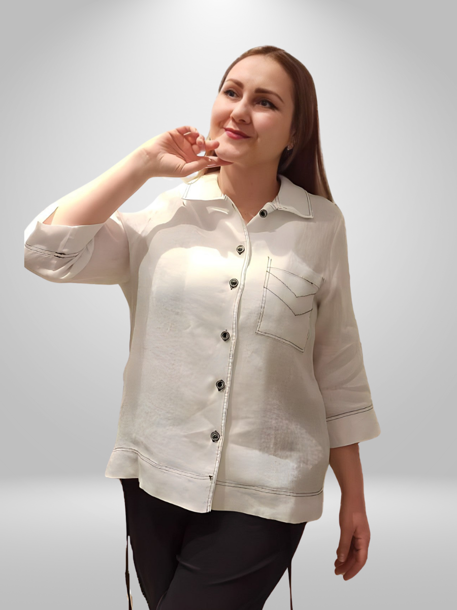 Women's Bisa Stylish Ink Shirt in sizes 14-20, made from 100% viscose, featuring a unique and stylish ink pattern design, perfect for enhancing fashion wardrobes in New Zealand.