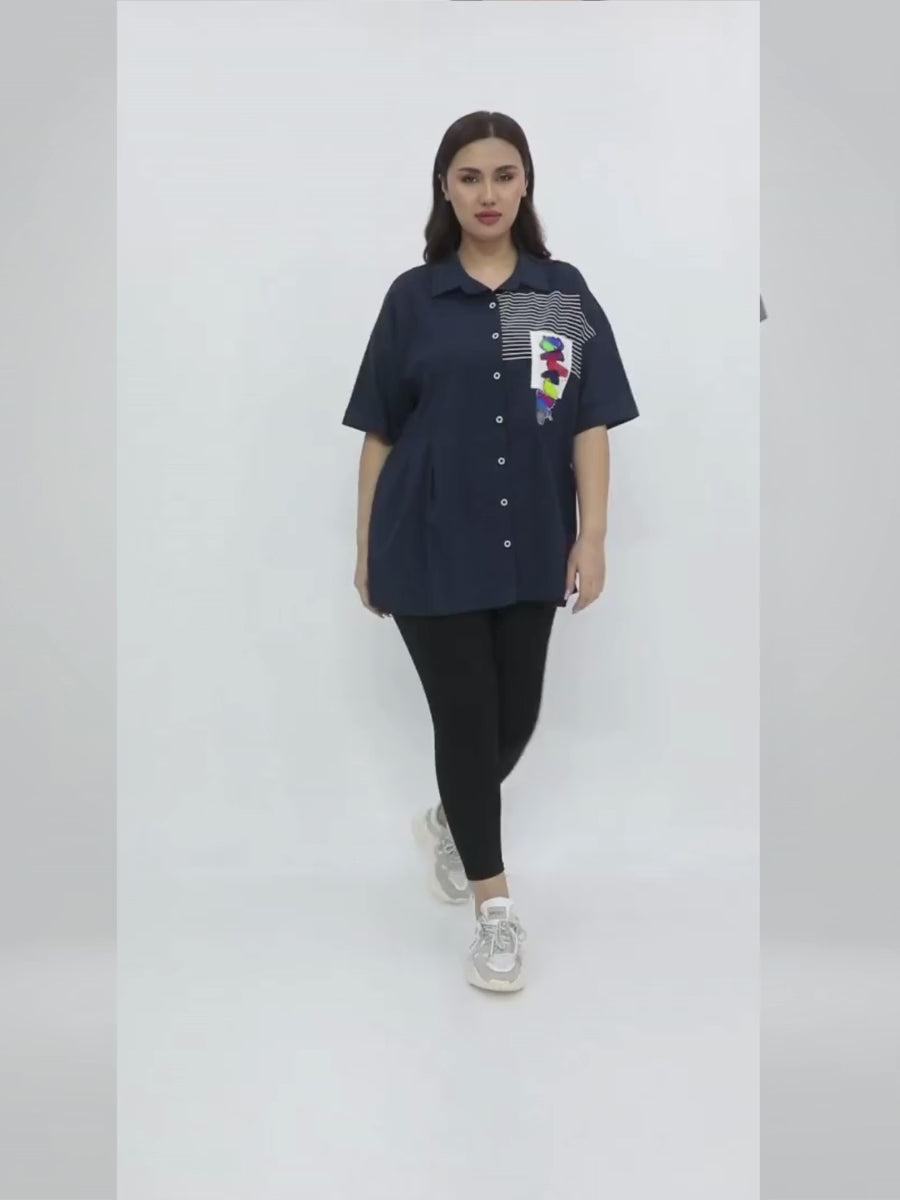 Experience the Munna Paint Strokes Plus Size Shirt in our latest video, starring a fabulous curvy model. Available in sizes 20-26, this premium shirt is crafted from 95% viscose and 5% elastane, ensuring a perfect blend of style and comfort. Join us in celebrating diversity and fashion inclusivity!